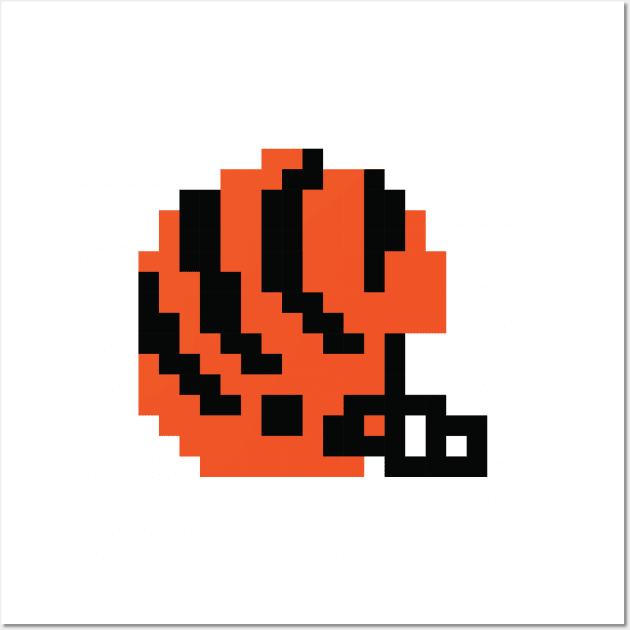 8 Bit Cincinnati Bengals Helmet Wall Art by N8I